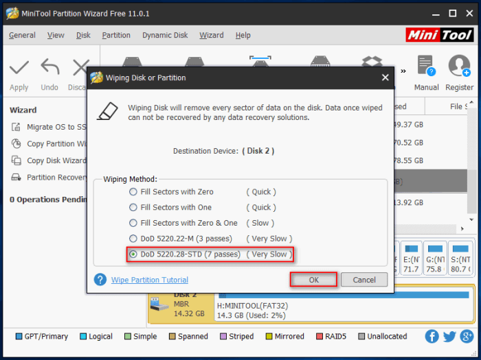 Completely wipe hard drive Windows 10 securely erase all data permanently